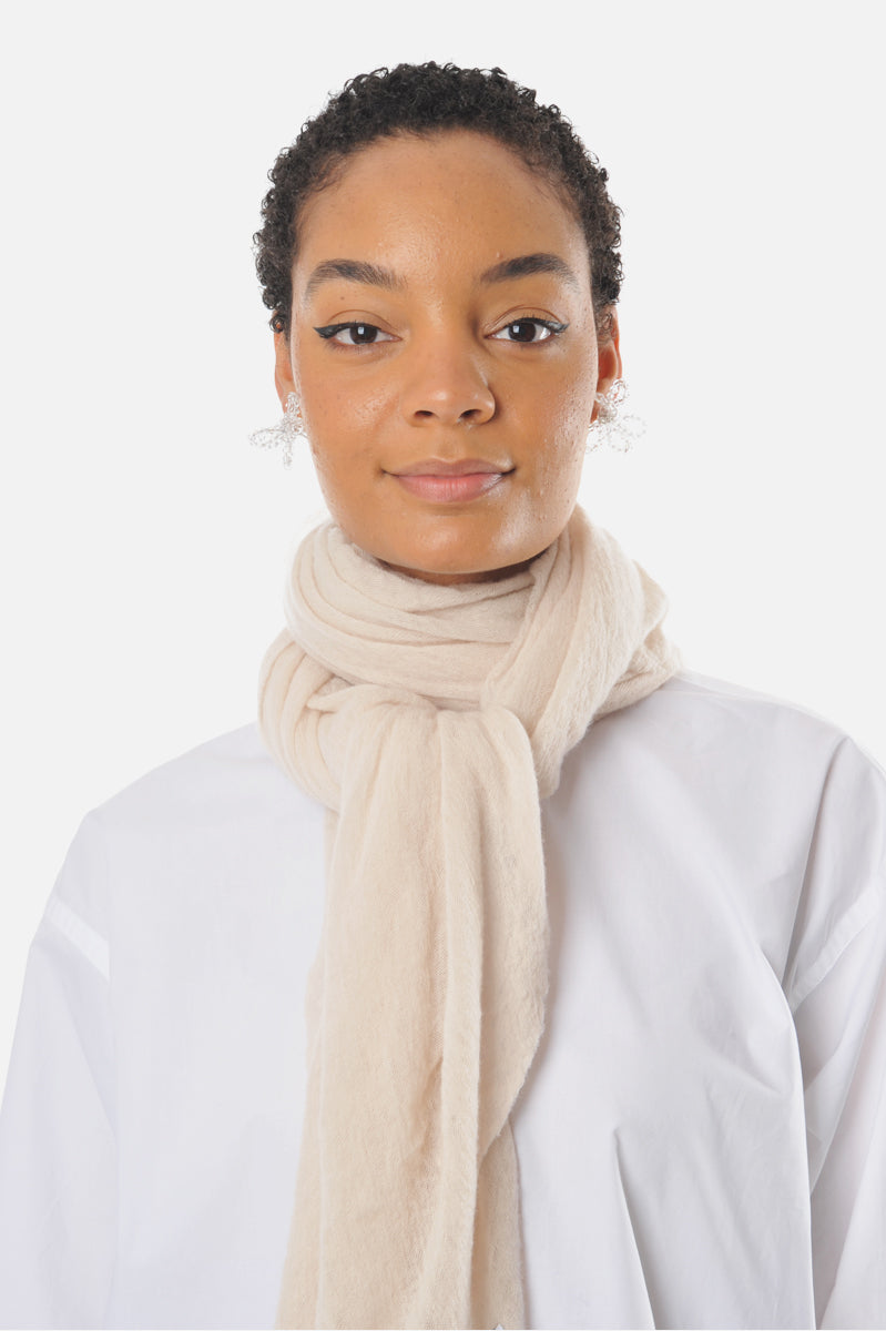 Parchment Classic Knit Diamond Cashmere Scarf - Roztayger