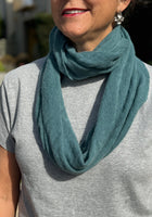 Teal cashmere classic Knit tube scarf - Roztayger