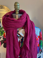 Red Wine Diamond Classic Knit Cashmere Scarf