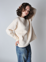 Ivory Quilted Crew Neck Top