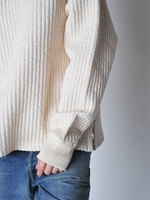 Ivory Quilted Crew Neck Top