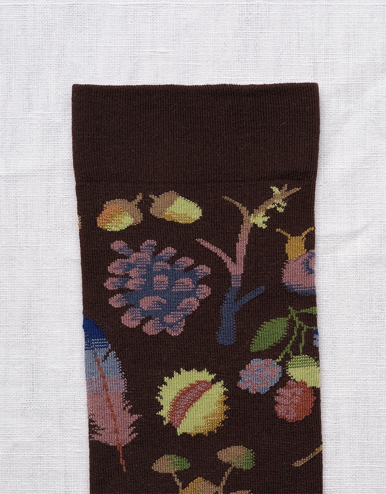 
                  
                    Deep Brown Flowers and Nuts Socks - Roztayger
                  
                