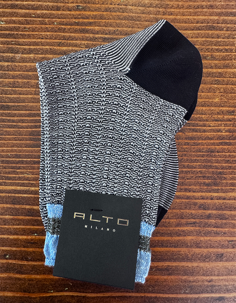 Navy and Pale Blue Short Ankle Sock - Roztayger