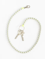 Grey and Neon Yellow Long Perlen Key Chain - Roztayger
