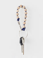 Natural and dark blue Short Perlen Keychain - Roztayger