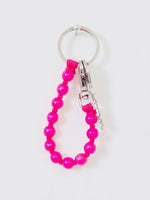 Neon Pink Short Perlen Keychain - Pink Keychain - Roztayger