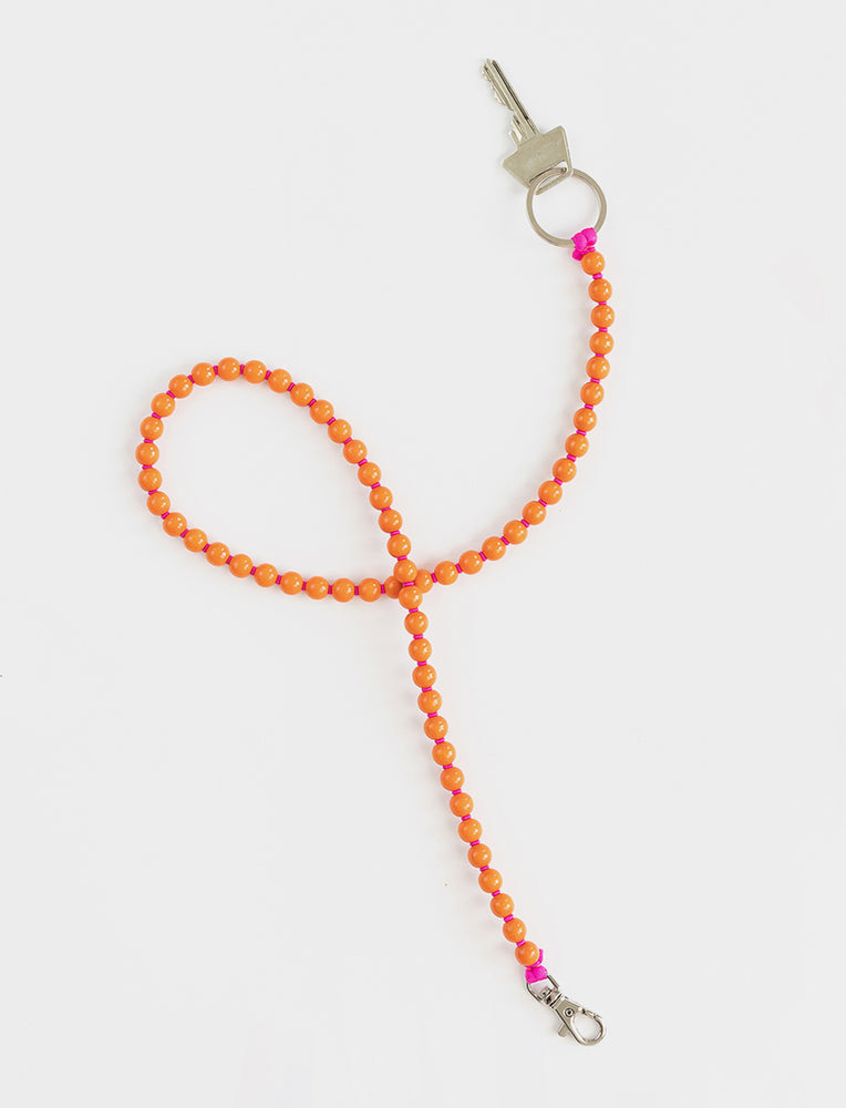 Orange and Pink Long Perlen Key Chain - Roztayger