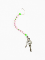 Pastel Rose and Neon Green Short Perlen Keychain