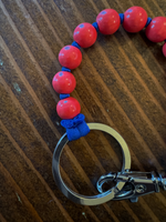 Rasberry and Blue Short Perlen Keychain