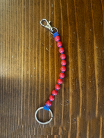 Red and Blue Short Perlen Keychain