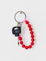 Red and Pink Short Perlen Beaded Keychain - Red Keychain - Roztayger