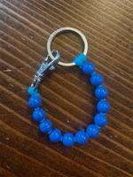 Turquoise Blue Short Perlen Keychain