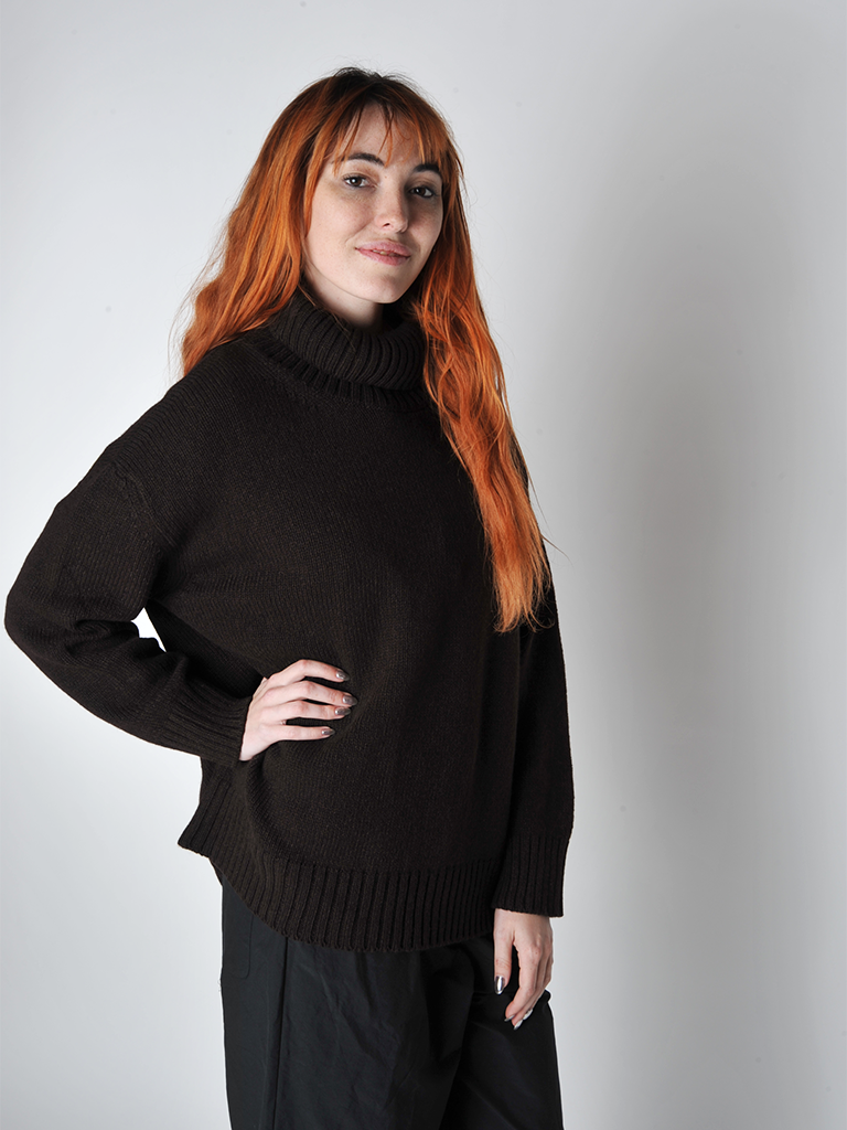 Bark Turtleneck Slouchy Sweater