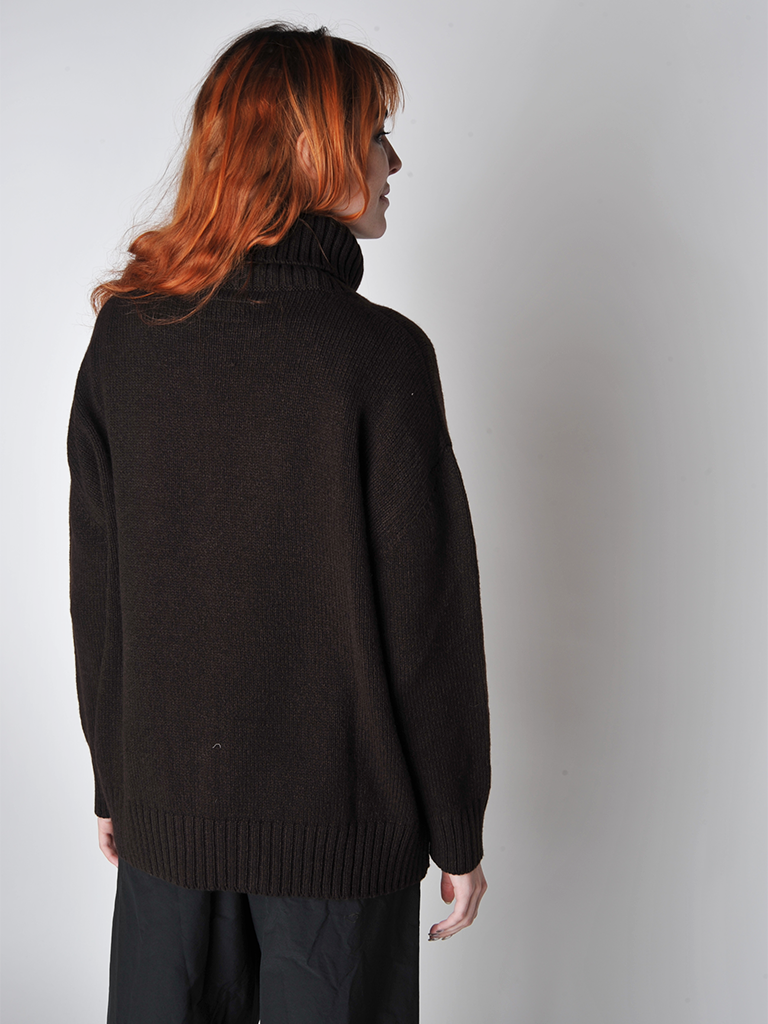 Bark Turtleneck Slouchy Sweater