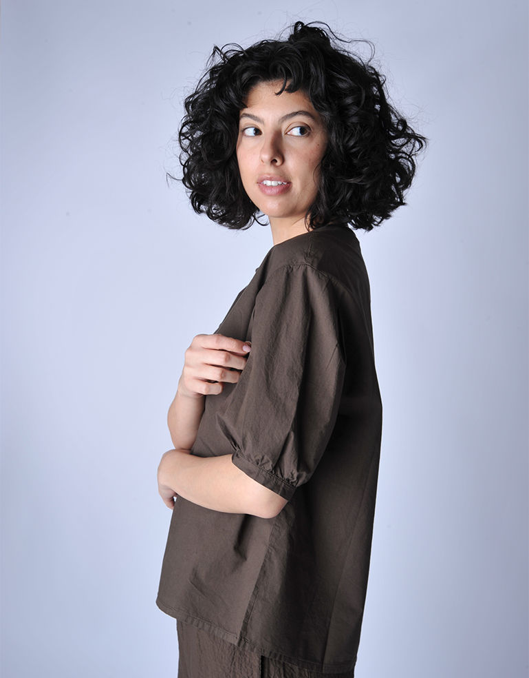 Brown Short Sleeved Liscia Shirt - Roztayger