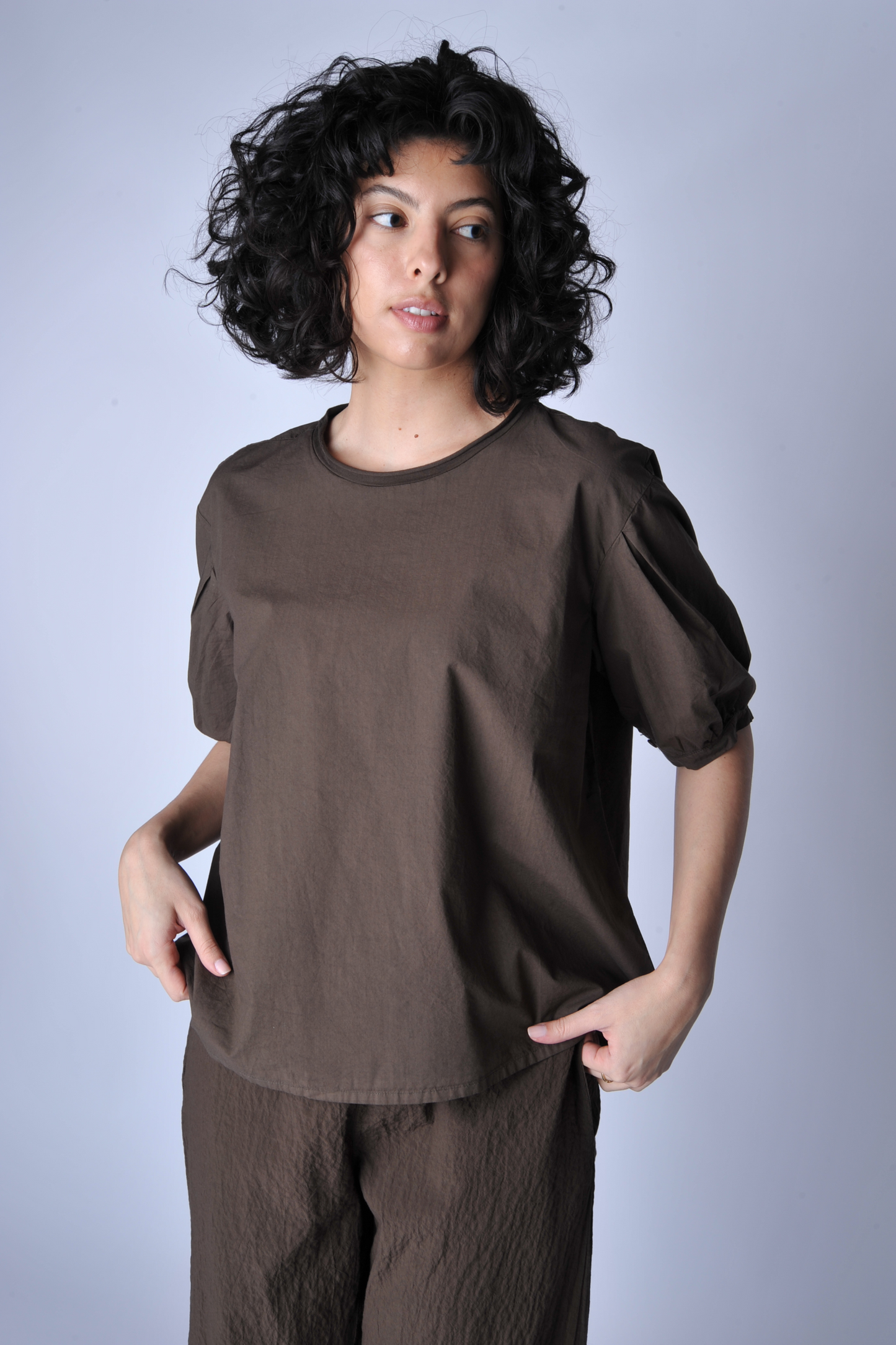 Brown Short Sleeved Liscia Shirt - Roztayger