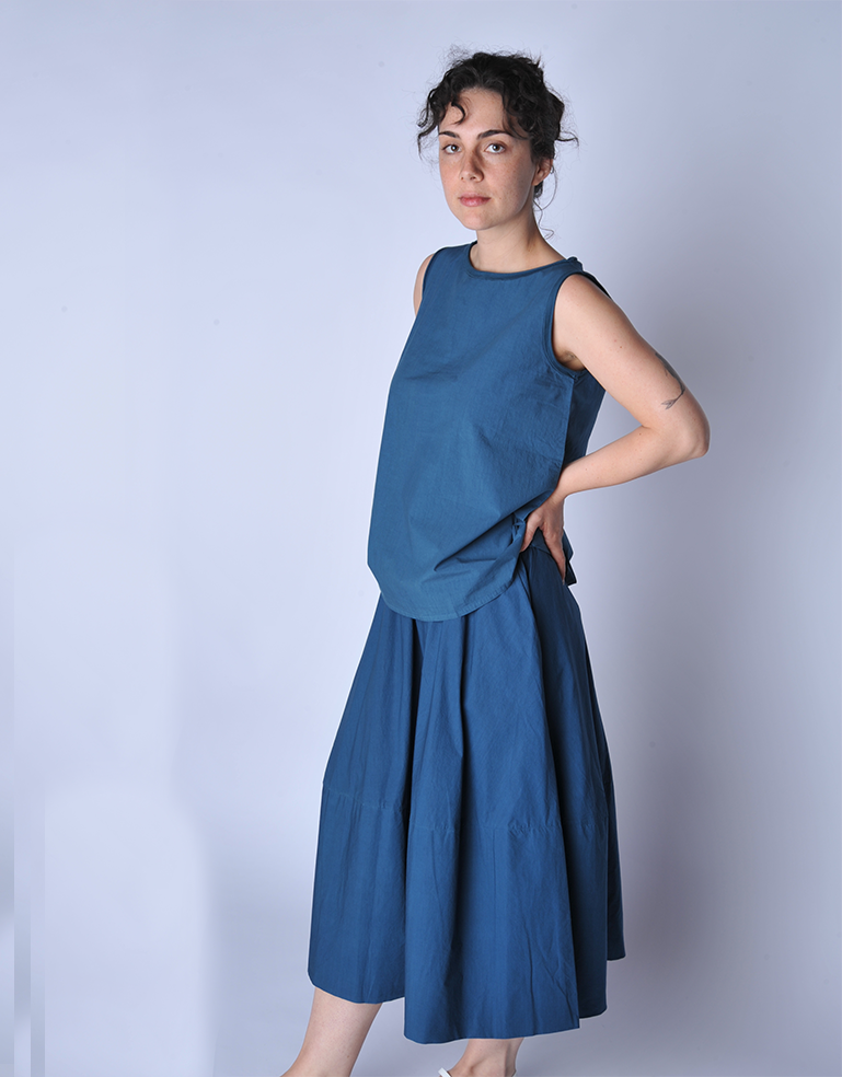 Dark Teal Gonna Skirt - Roztayger