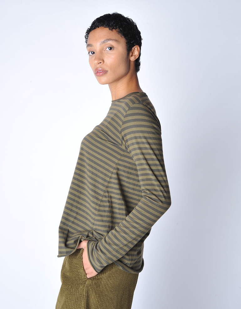 
                  
                    Olive Striped Jersey Top - Roztayger
                  
                