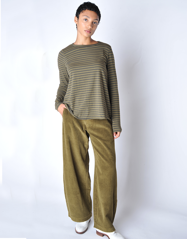 
                  
                    Olive Striped Jersey Top - Roztayger
                  
                