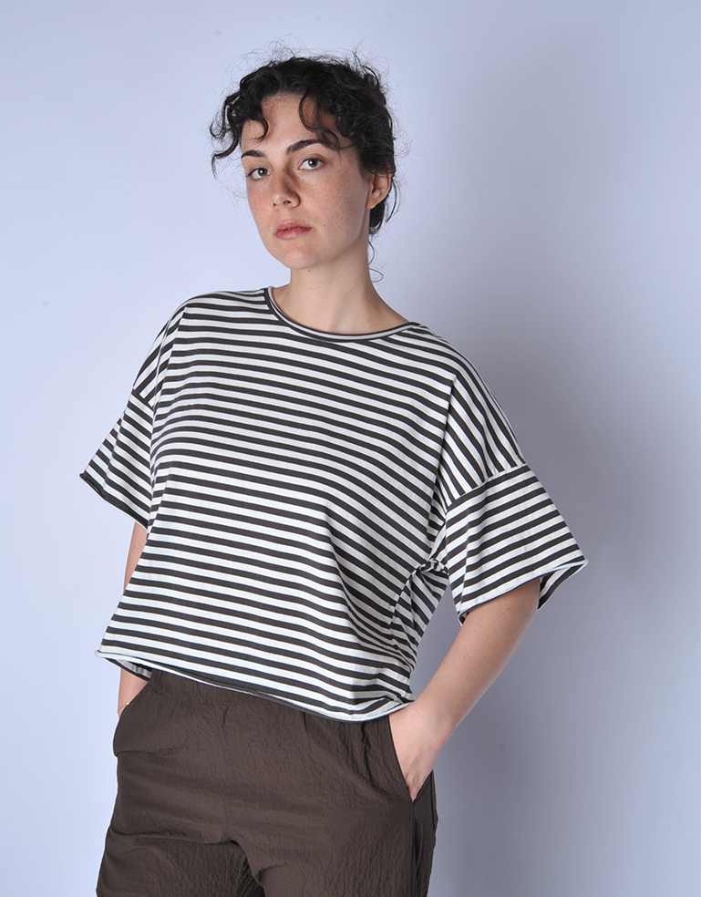 Brown Striped Frida Shirt - Roztayger