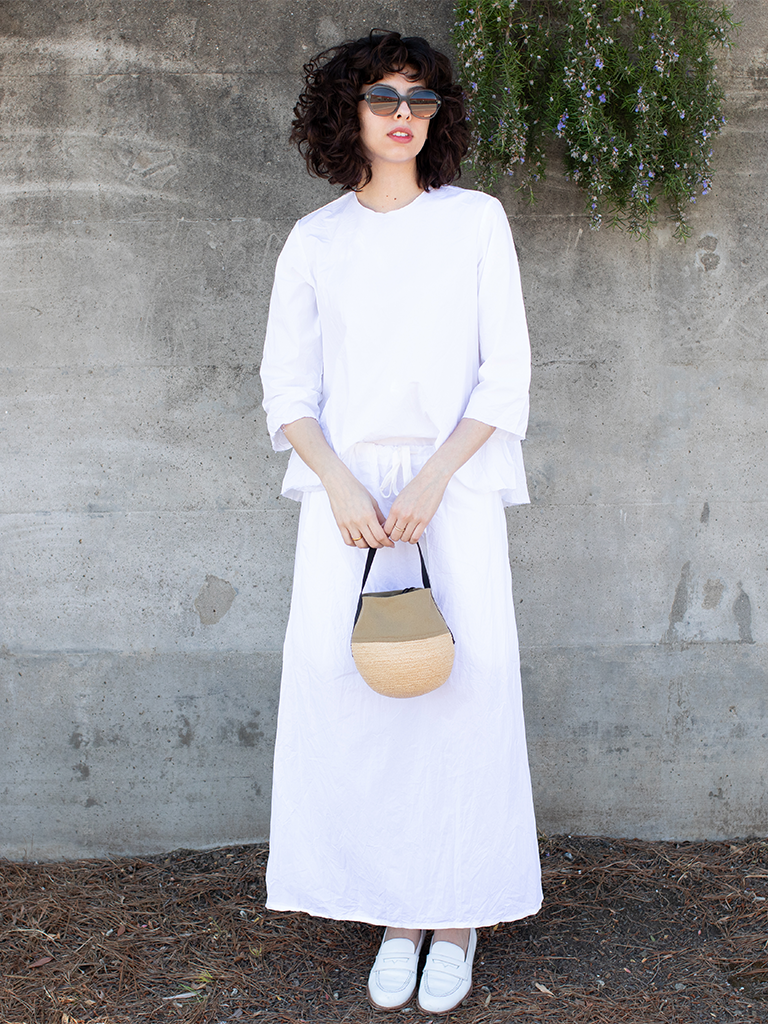 White Medium Long Twisted Skirt - Roztayger