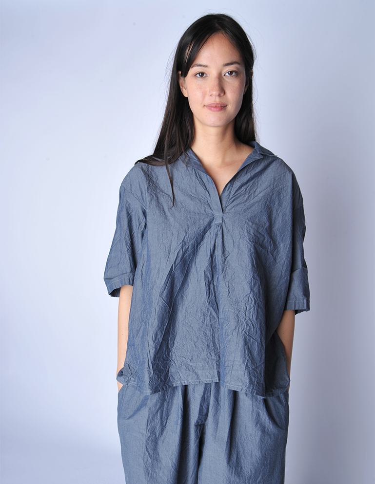 Denim Blue Vareuse Loomi Shirt - Roztayger