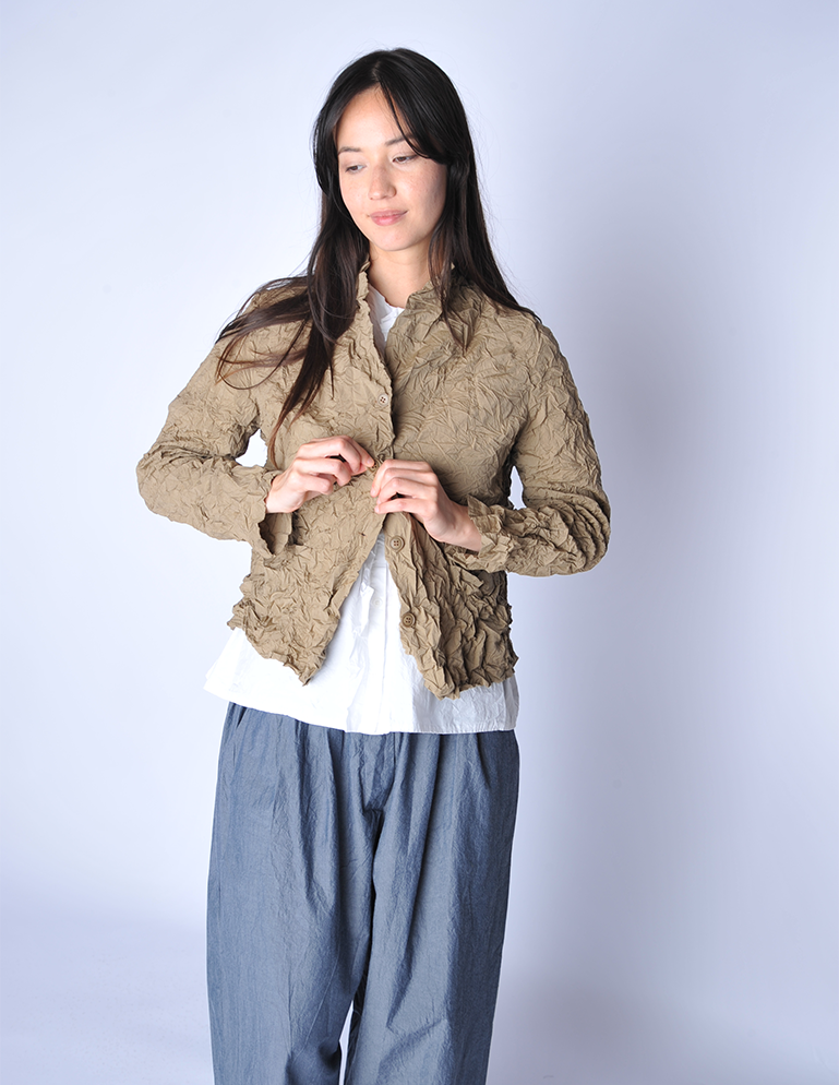 Dark Gold Crinkle Jacket - Roztayger