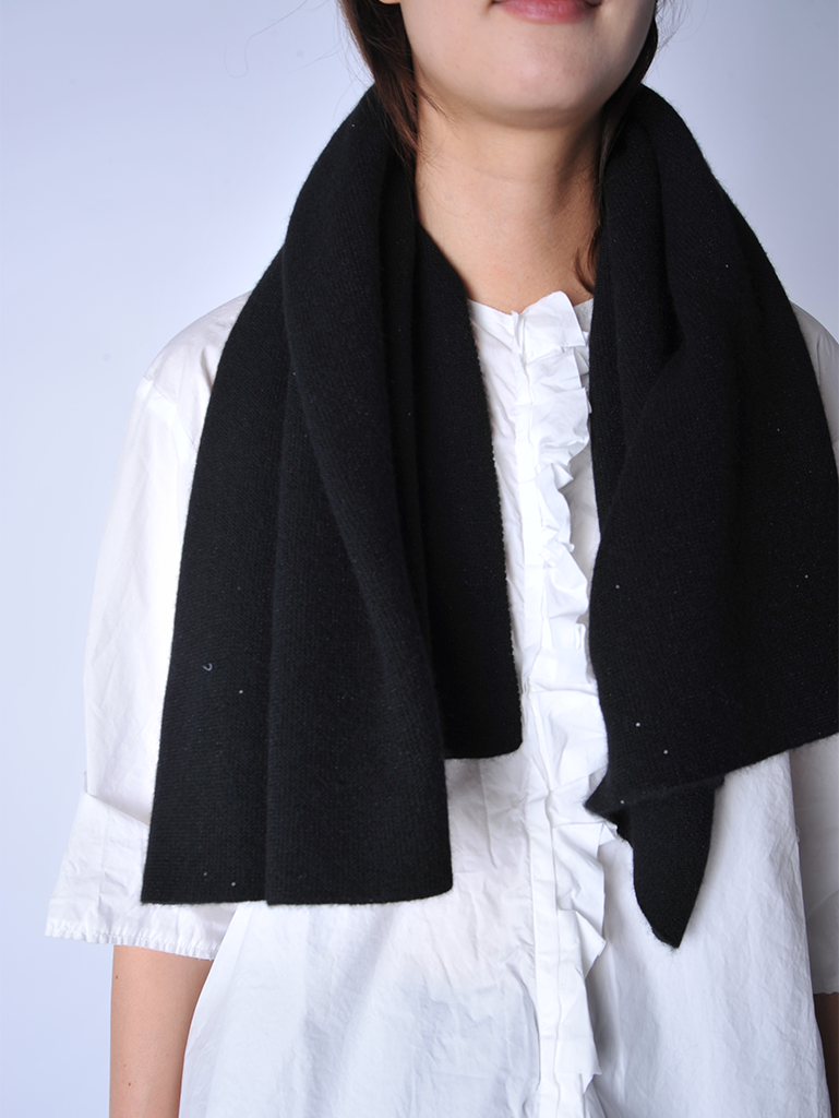 Black Glitter Cashmere Square - Roztayger