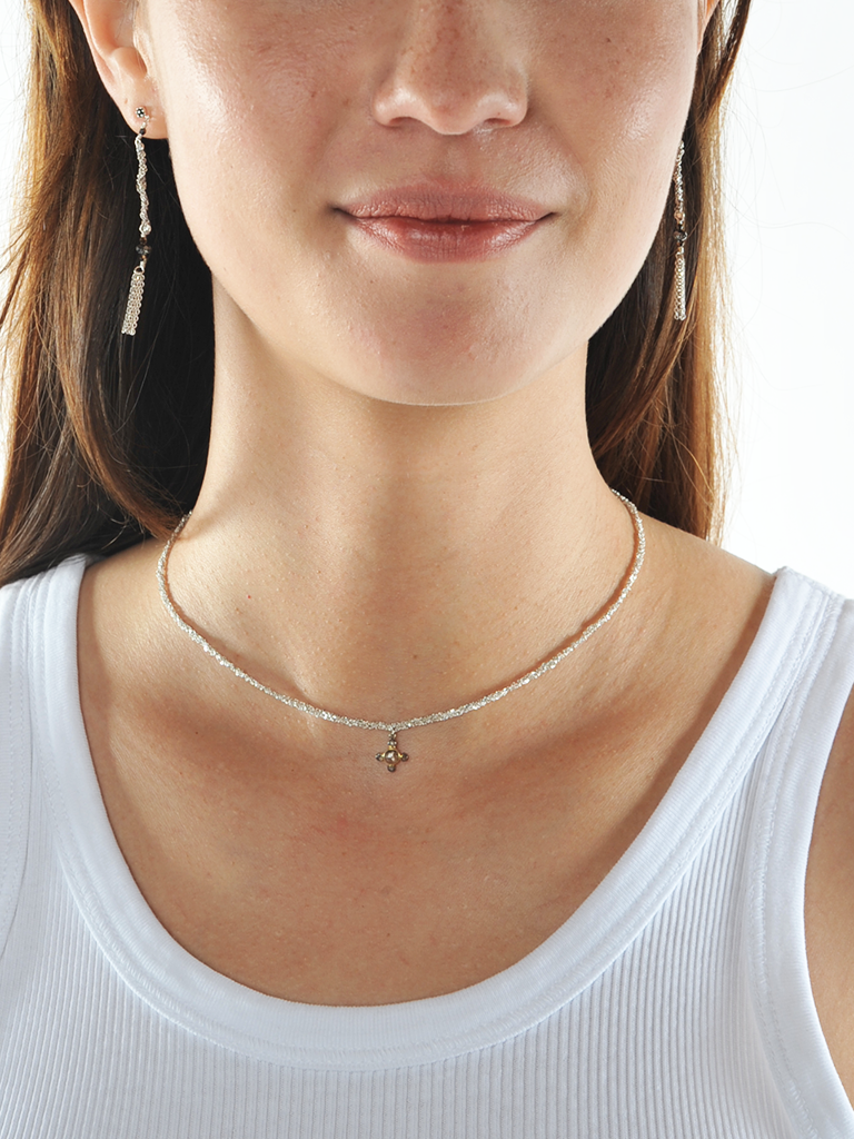 Silver Diamond Pendant Necklace