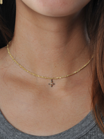 Gold Grey Diamond Pendant Necklace