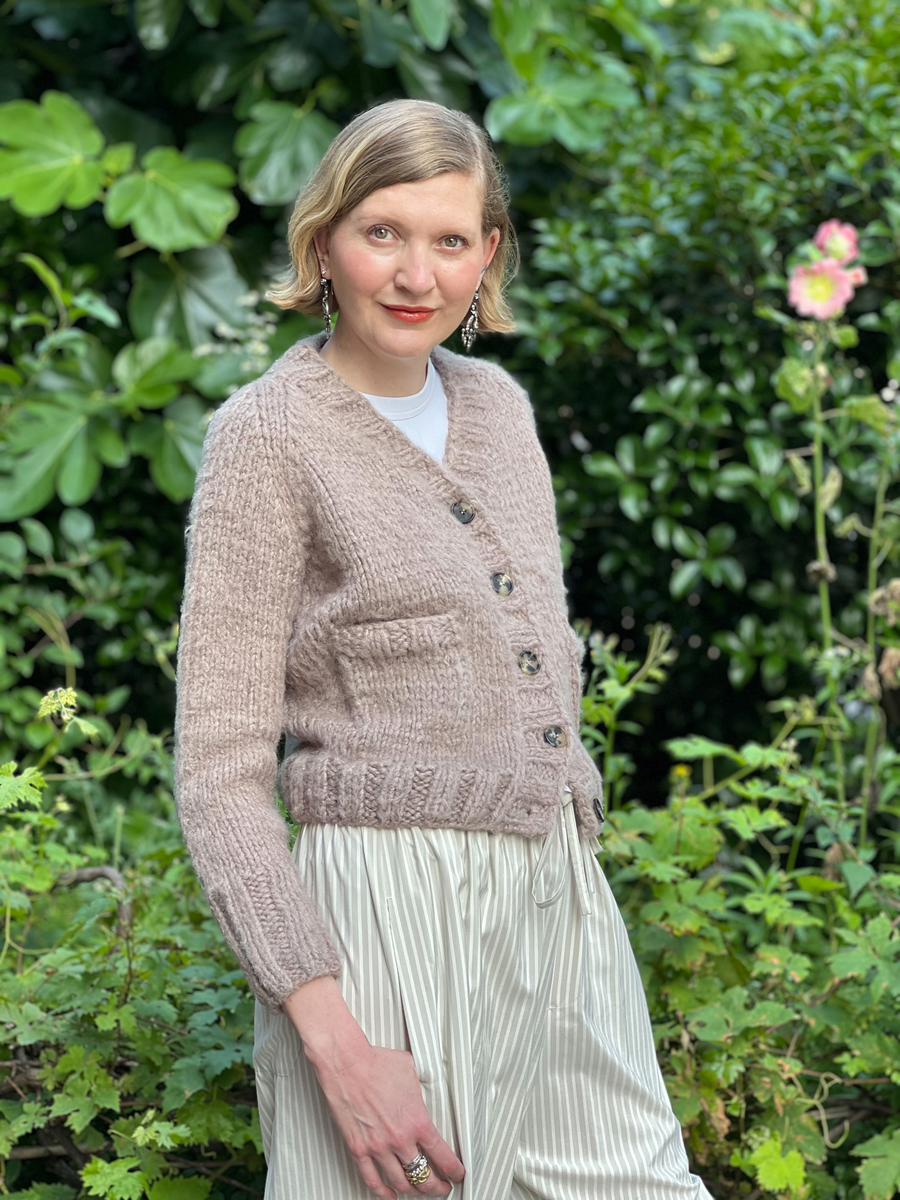 MikiKnits Taupe Ingrid Cardigan