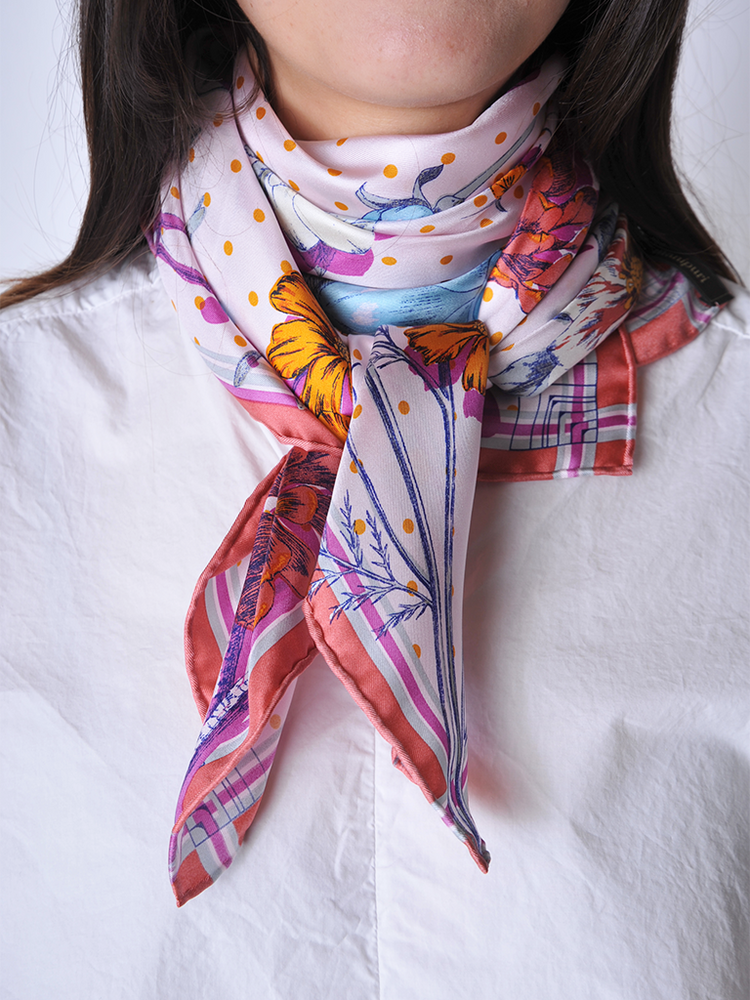 
                  
                    Pink Mix Floral Silk Scarf - Roztayger
                  
                