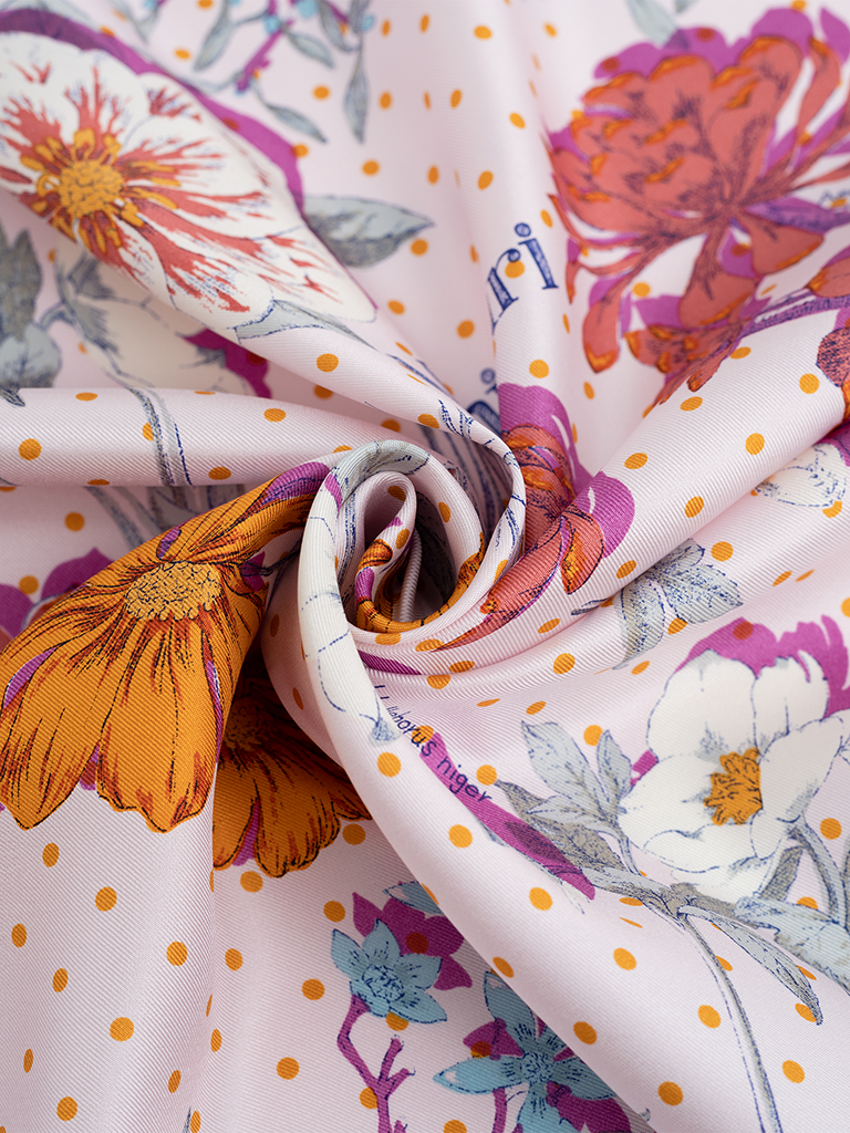 Pink Mix Floral Silk Scarf - Roztayger