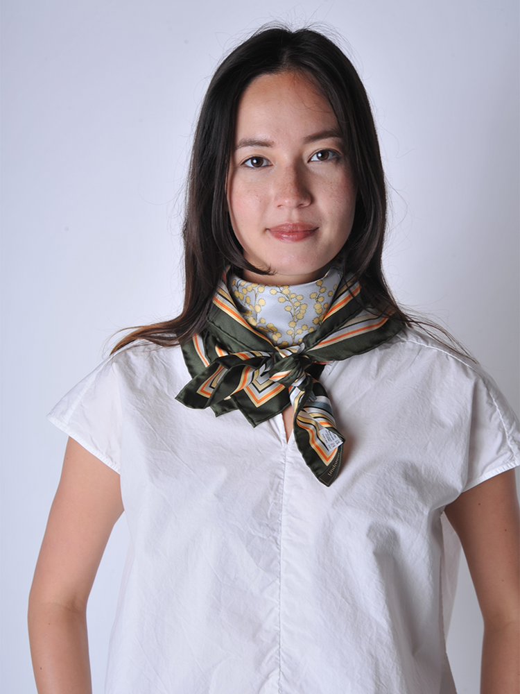 
                  
                    Olive Floral Silk Scarf - Roztayger
                  
                