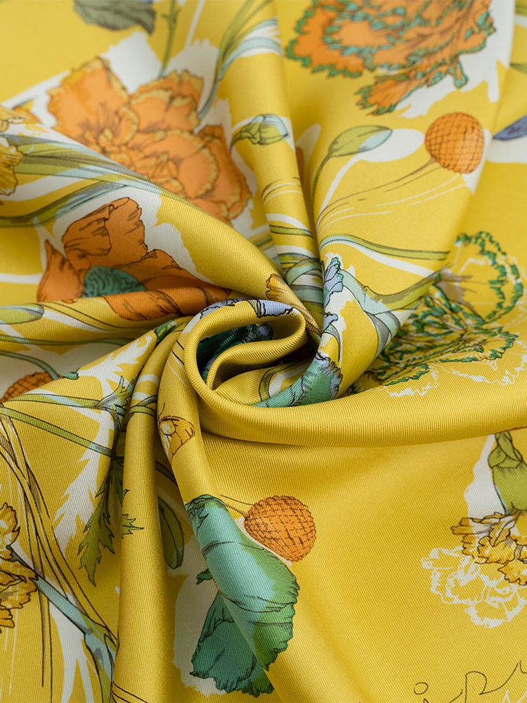 
                  
                    Yellow Floral Silk Scarf - Roztayger
                  
                