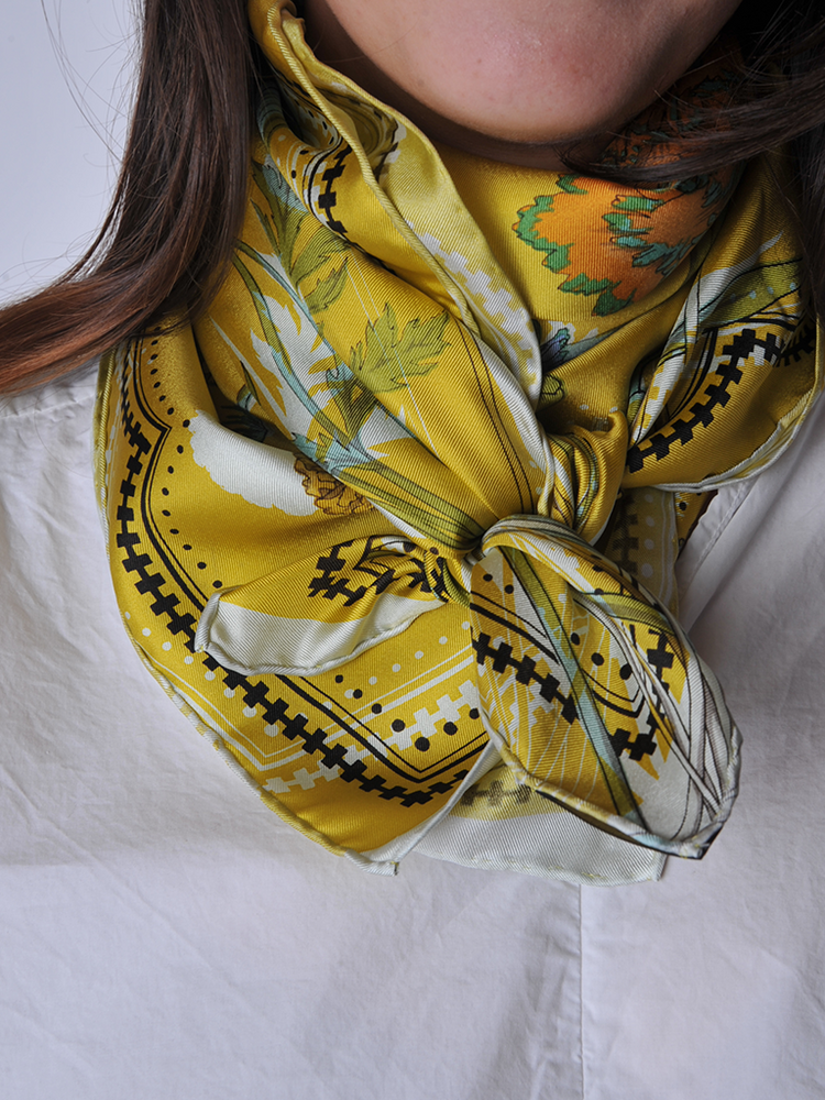 
                  
                    Yellow Floral Silk Scarf - Roztayger
                  
                