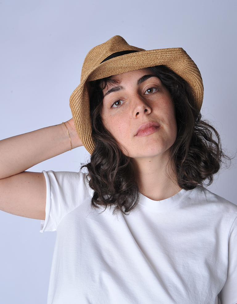 Mixed Brown Pale Black Ribbon Large Brimmed Box Hat - Roztayger