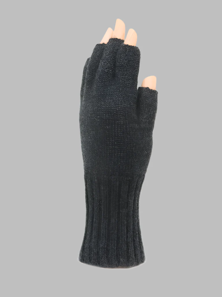 Charcoal Cashmere Fingerless Gloves