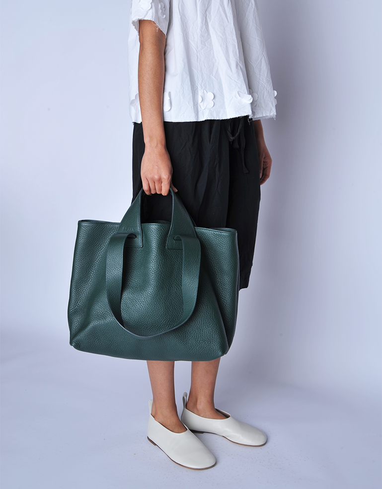 Dark Green Plein Tote - Roztayger