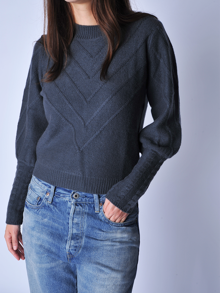 Dusk Grey Skog Mock Neck Sweater - Roztayger