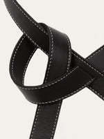Slim Black Wrap Belt - Roztayger