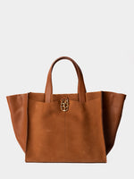 Terracotta Suede chariot Tote - Roztayger