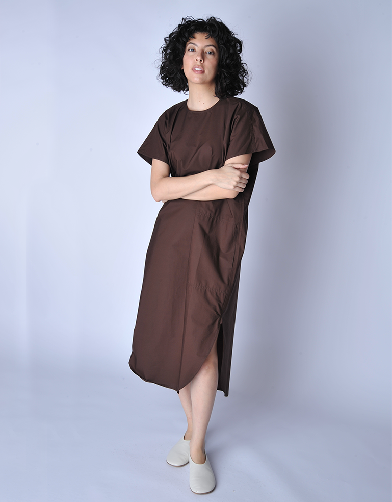 Cacao Drom Curved Hem Dress - Roztayger