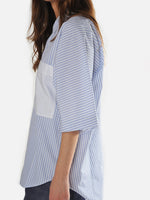 Striped Button Down Shirt - Beech Blue Striped Shirt by Sofie D'Hoore | Roztayger