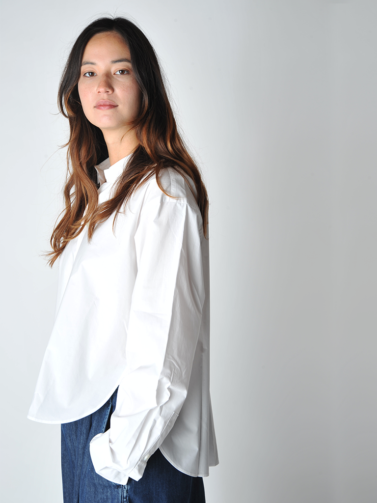 White Poplin Brit Shirt