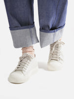 Cloud White Grey Folk Sneakers - White Platform Sneakers | Roztayger