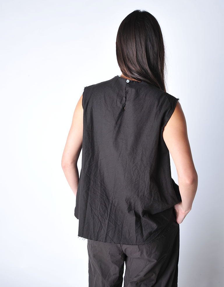 
                  
                    Bitter Chocolate Flannel Sleeveless Top - Roztayger
                  
                