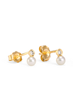 Pearl and White Diamond Studs