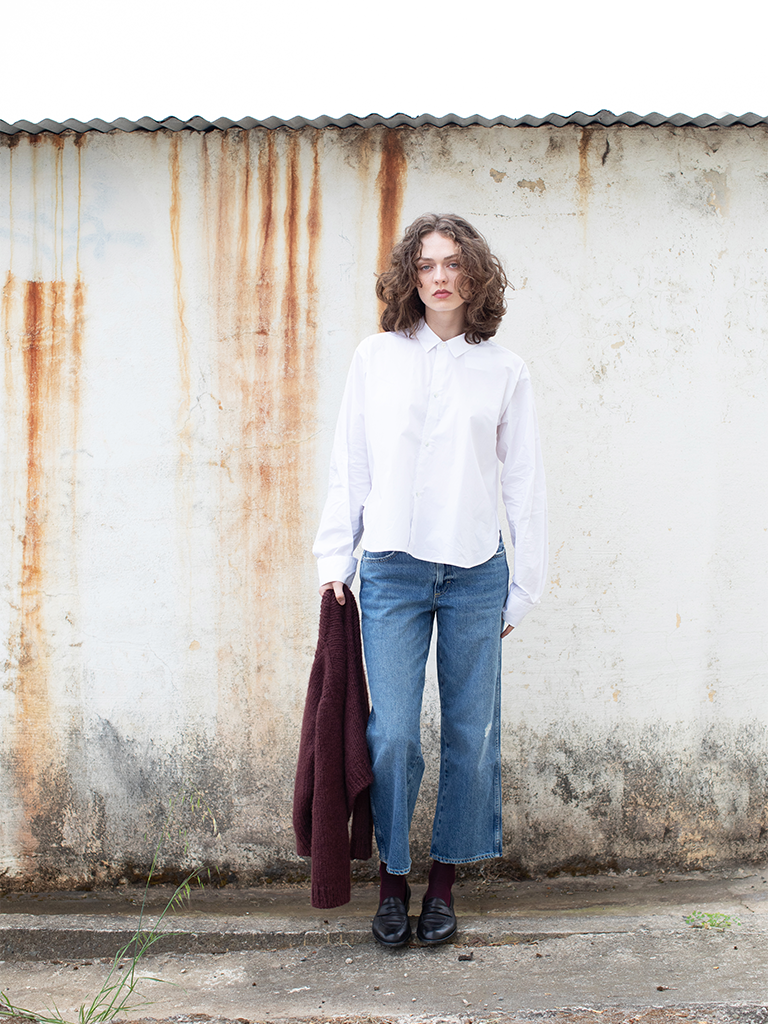 White Poplin Brit Shirt