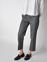 Grey Herringbone High Waisted Perth Pant